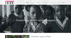 Desktop Screenshot of elizabethslegacyofhope.org